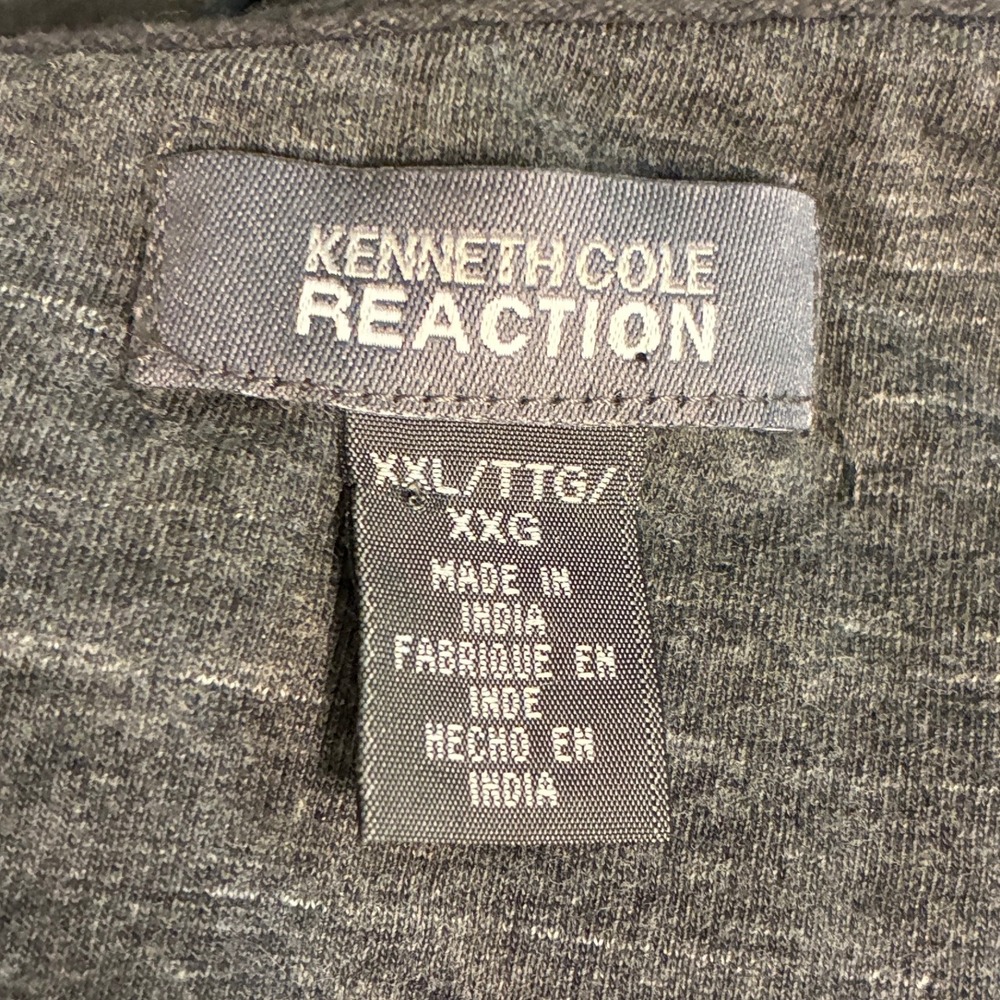 Kenneth Cole Reaction Hoodie XXL slim fit lightweight pullover grey v neck - Picture 7 of 7